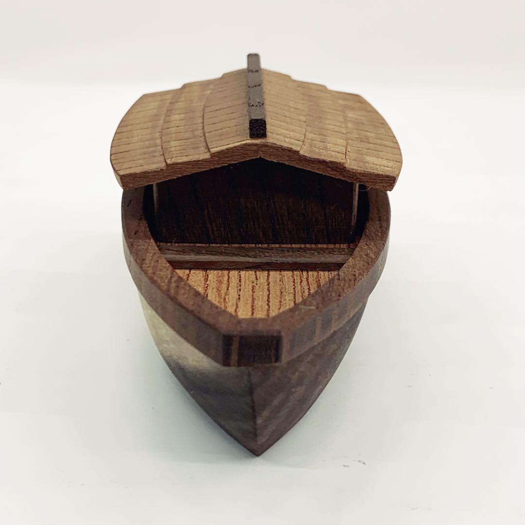 【香合　木地寄　屋形舟】小松一徳　共箱