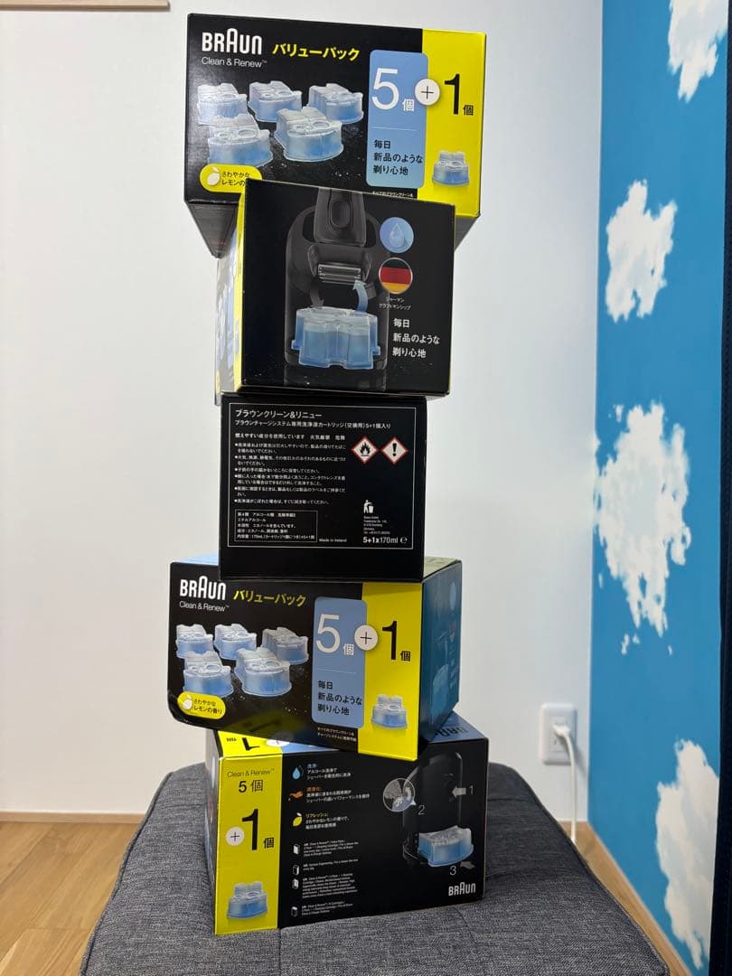 【新品未開封品6箱 】BRAUN 3in1 シェーバー洗浄液 5個入り + 1個