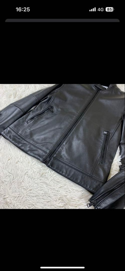 【値引きしました！】美品アウール イタリアンレザー ジャケット シングル 黒 L