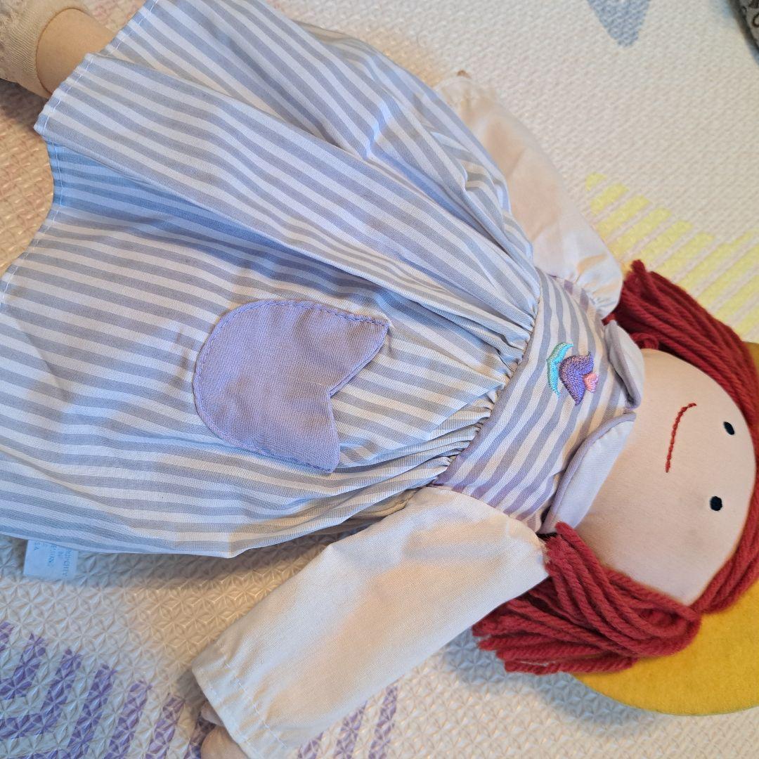 マドレーヌちゃん　赤毛　ストライプドレスのぬいぐるみ　人形　ビンテージ　レトロ
