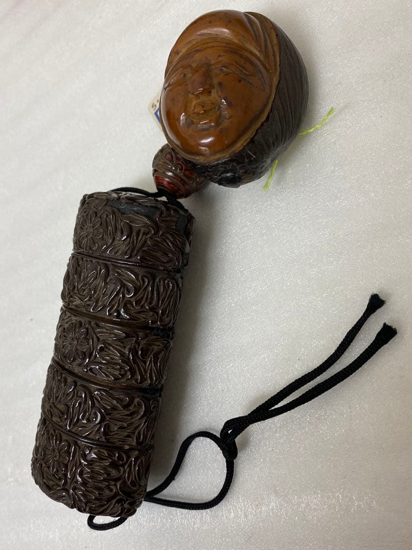 3-3247 推黒印籠・緒じめ玉、根付