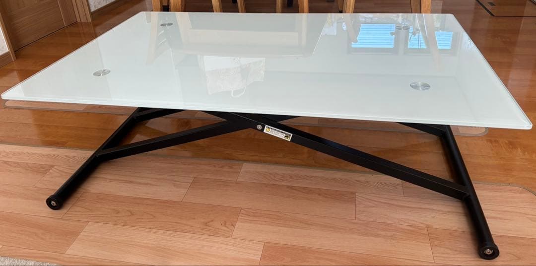 Happy Smile-運気UP店 ニトリ昇降式ガラステーブル（ホワイト）