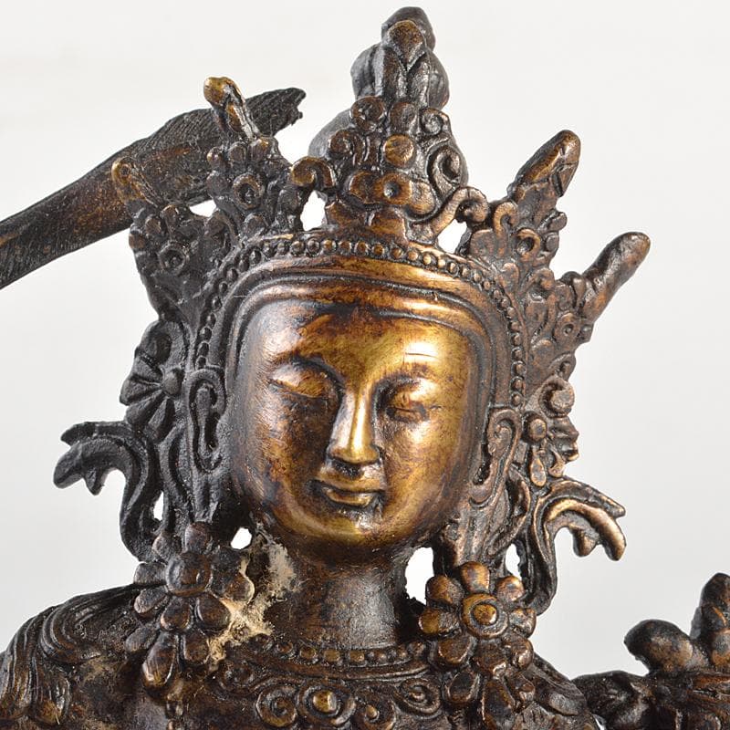 仏教美術　古銅鍍金　チベット仏　仏像　置物　D　R6744