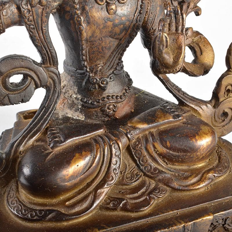 仏教美術　古銅鍍金　チベット仏　仏像　置物　D　R6744