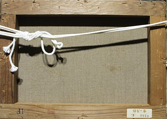 葛西四雄【雪の屋根】 油彩 4号