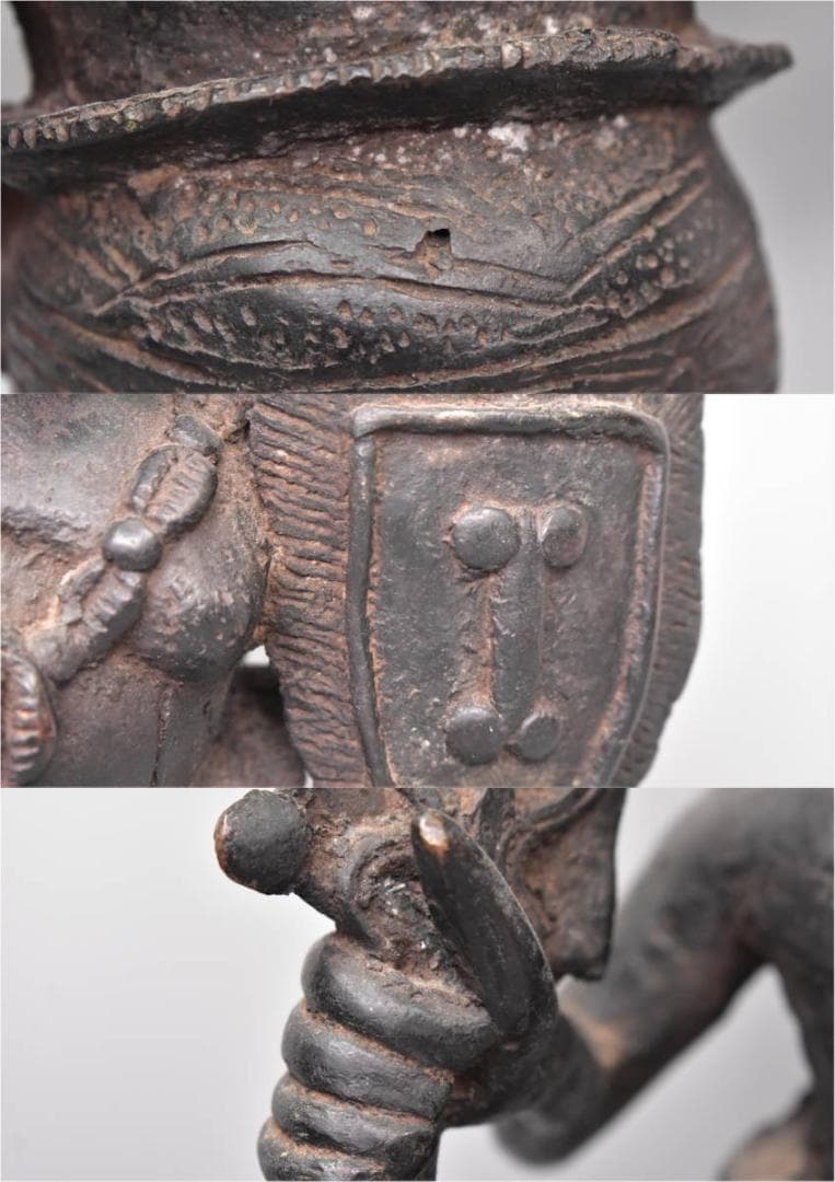 アンティーク ベニン王国 ベニン共和国 エド アフリカ 古い ブロンズ像