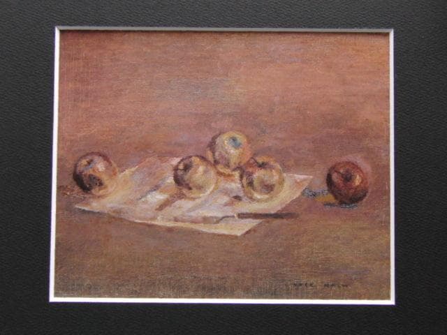 坂本繁二郎、「林檎」、希少な額装用画集より、新品高級額装付、状態良好