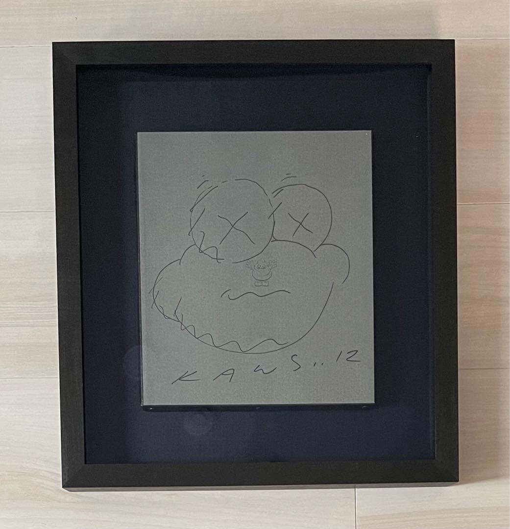 カウズ 2012年 サイン スケッチアート 額装 Kaws sketch