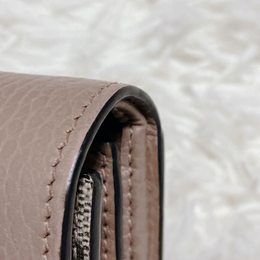 美品 GUCCI 財布 ピンク GGマーモント二つ折り スプリーム バイカラー