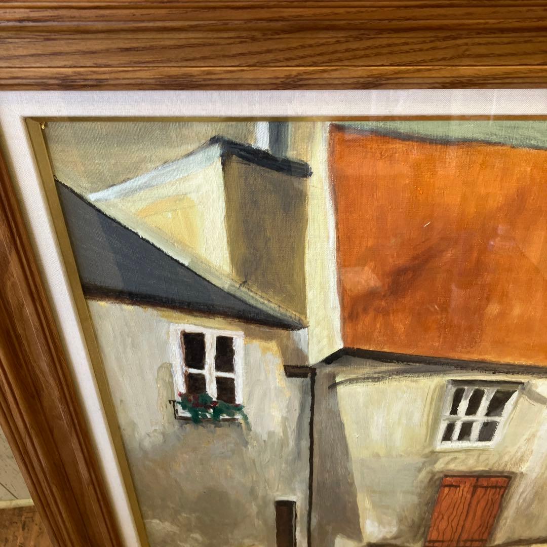 R.FRUKAWA 油彩画 油絵 家 街並み 建造物 絵画 アート 芸術
