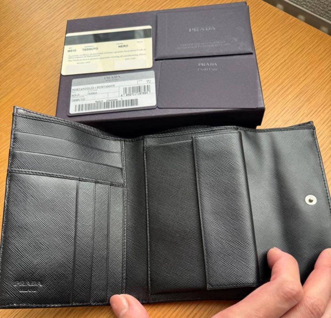 クロエ PRADA M510 Tessuto Nero 三つ折り財布