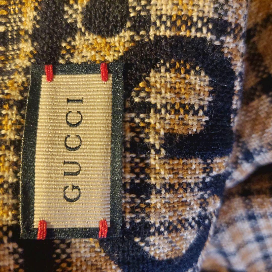 【新品】GUCCI GGロゴ マフラー ギフト チェック GG ウール 箱付き