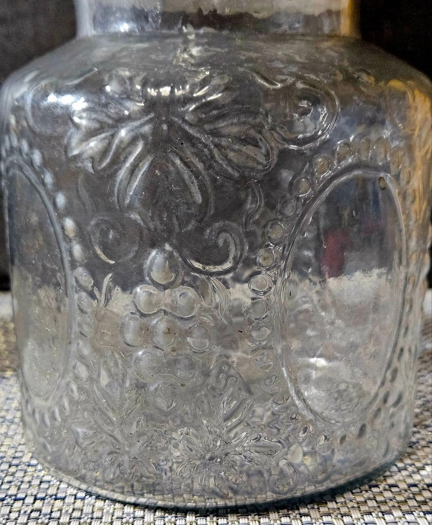 大正～昭和初期　大阪 島田硝子製 蓋付 ガラス瓶　飴屋瓶　砂糖瓶　キャンディ入れ