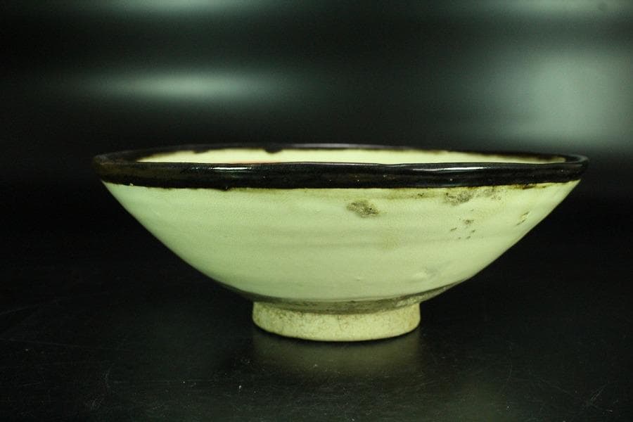 中国美術 赤絵 草花紋 碗 古美術 唐物 茶道具伝来(K-YC513)