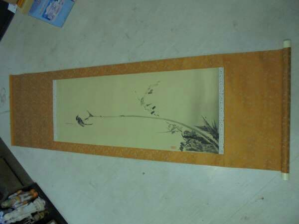 AKa5674　宮本武蔵　二天　印刷　掛軸