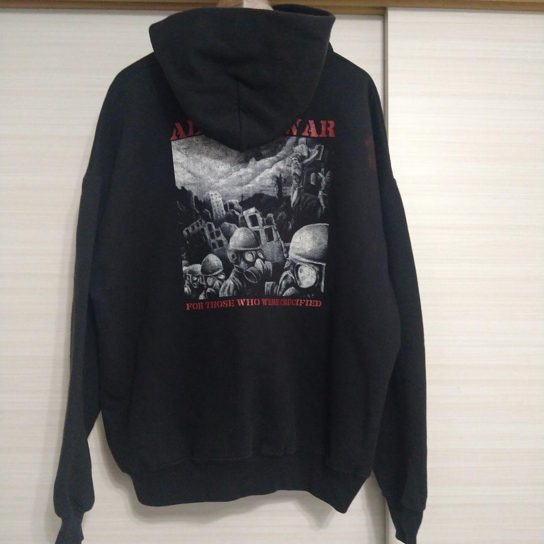 XL●All Out War パーカー 黒●JERZEES バンド フーディ