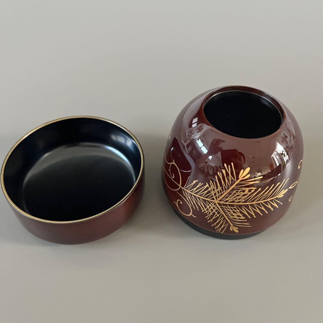 中棗　松唐草蒔絵　茶道具