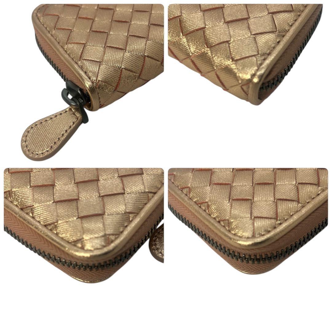 【極美品】ボッテガヴェネタ イントレチャート ケース ピンクゴールド 箱付