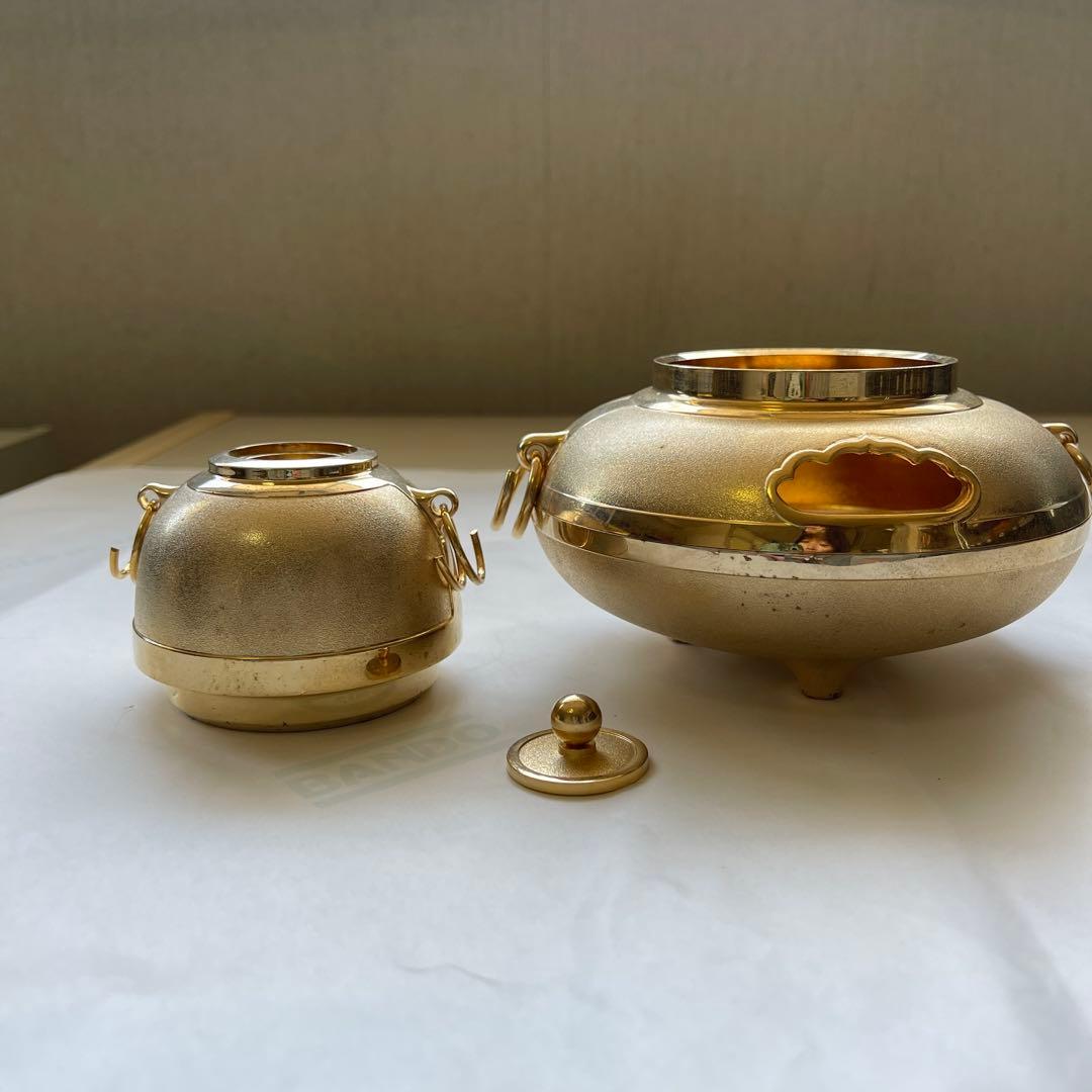 黃金茶釜 24KGP 香炉 銅鋳造インテリア　コレクション