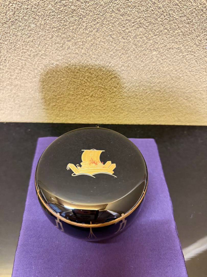 加賀蒔絵　村田百川　〆かざり蒔絵　平棗　共箱　 内梨地