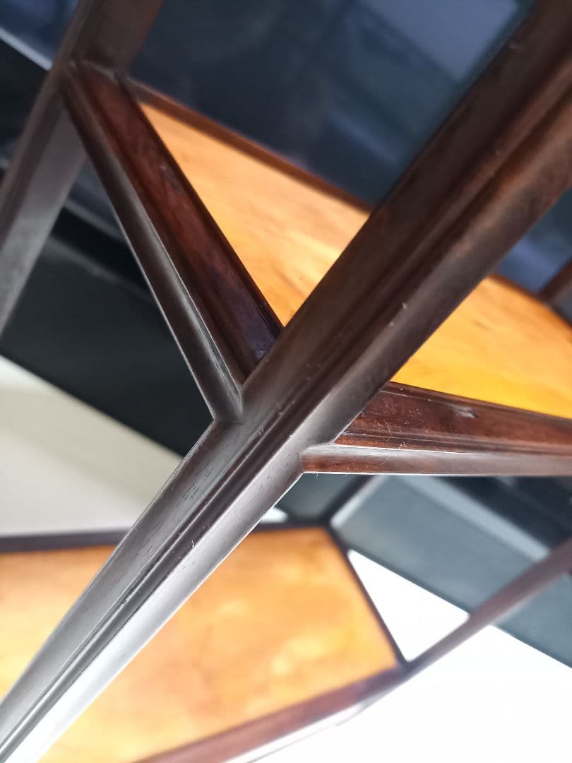 希少　明治期　指物細工　黒檀　良杢　隠し箱　からくり　飾り棚