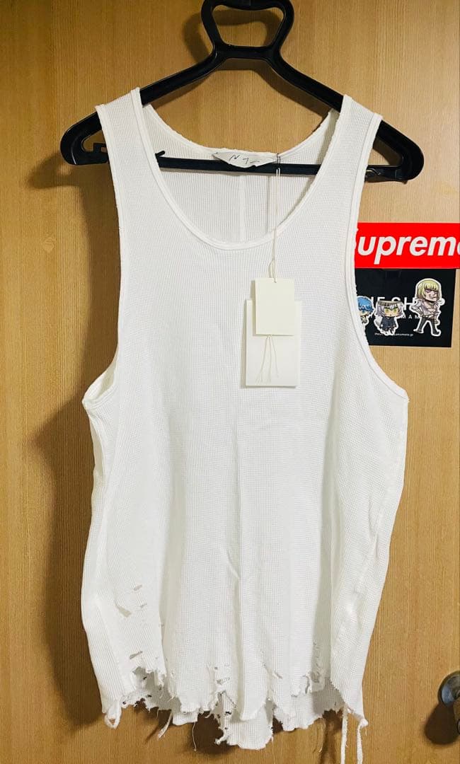 トップス ancellm 25ss DAMAGE WAFFLE TANK TOP