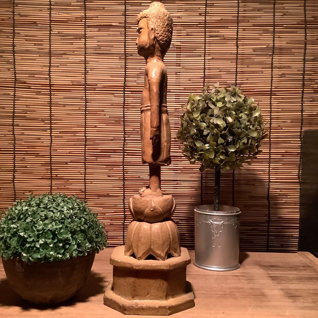 古玩・明治期「釈迦誕生仏」天上天下唯我独尊・諸行無常・一切皆苦・寺院仏閣・素焼