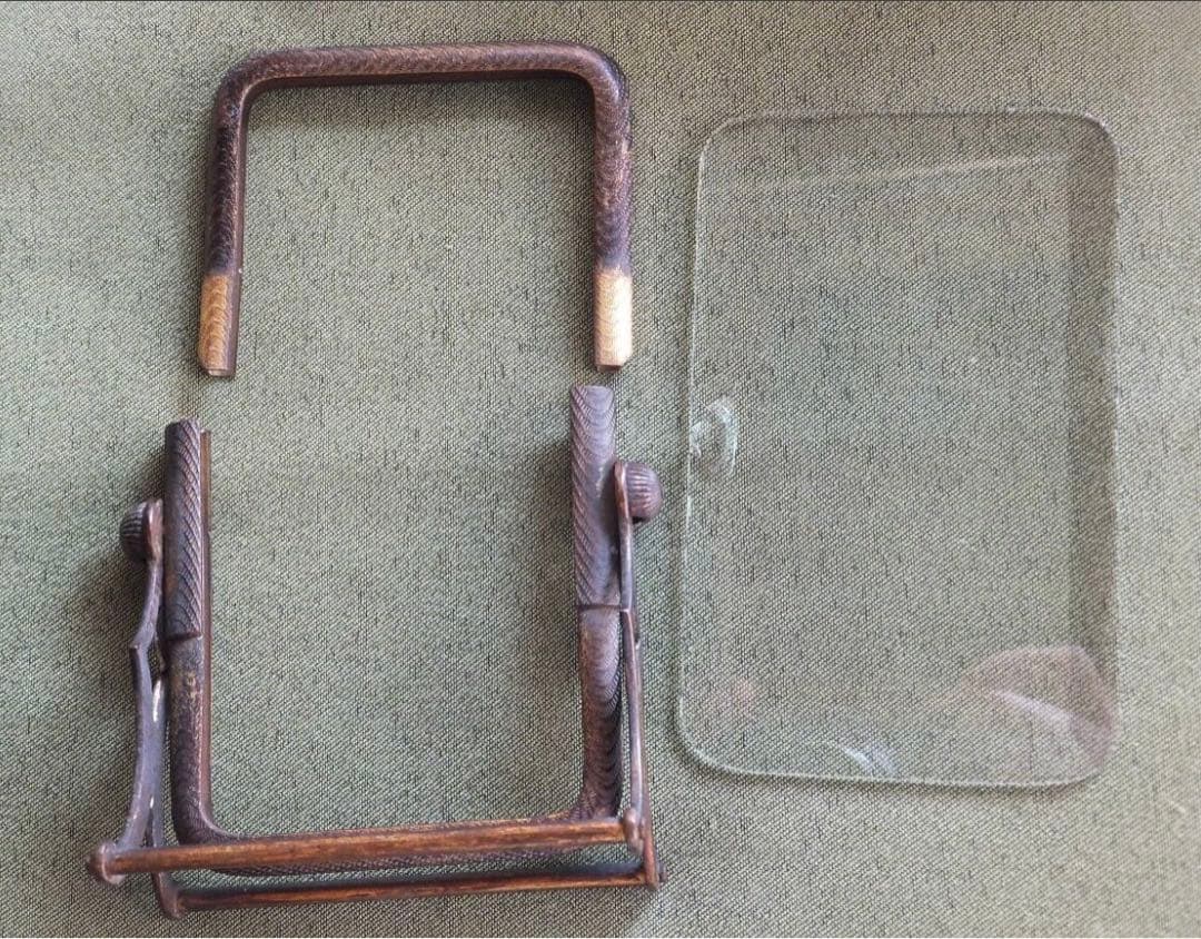 1900年代初頭 フランス製 アンティーク 回転式フォトフレーム＋ホーリーカード