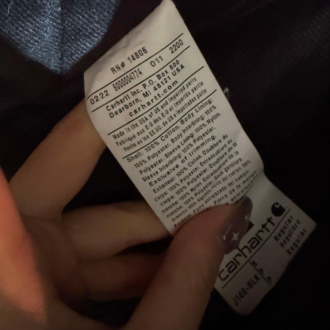 カーハート　アクティブジャケット　Sサイズ　ブラック