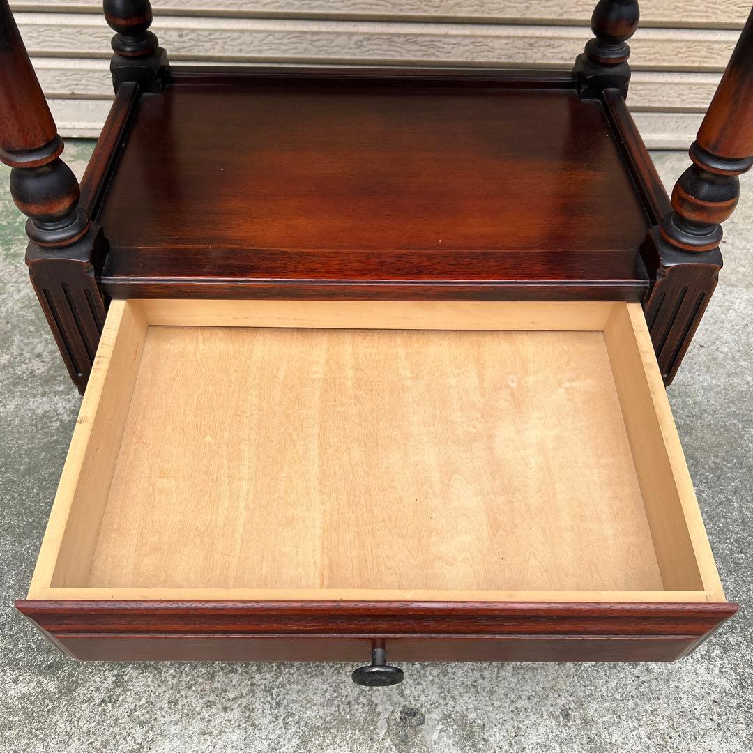 ヴィンテージ　オールドカリモク　コロニアル　電話台　花台　サイドテーブル