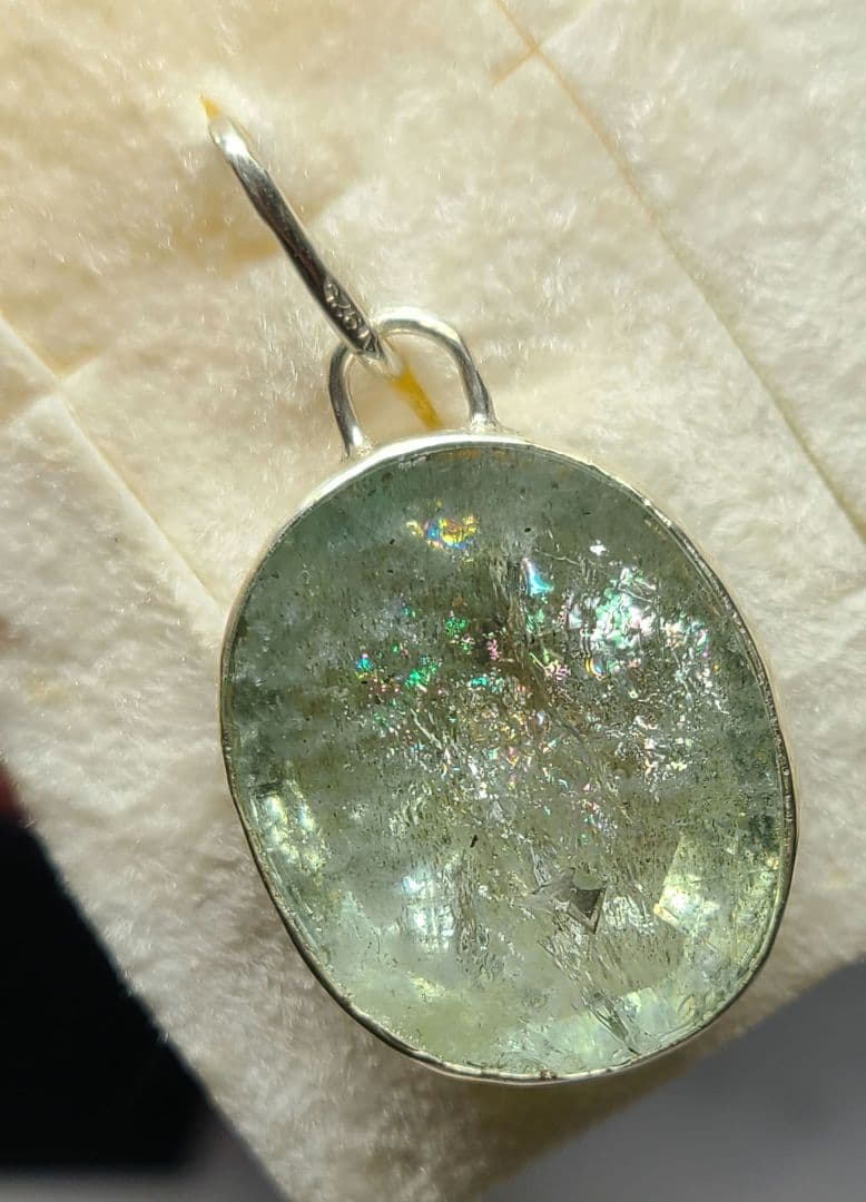 リツプラネタリウムのようなインクル★非加熱アクアマリン★ペンダントオーダー