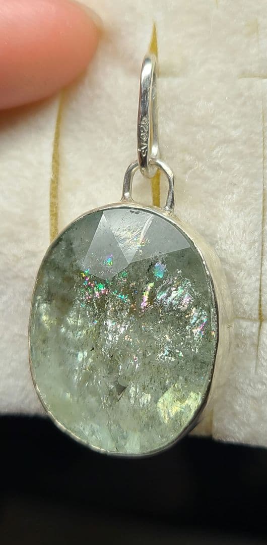 リツプラネタリウムのようなインクル★非加熱アクアマリン★ペンダントオーダー