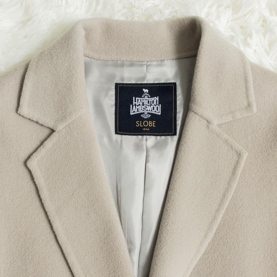SLOBE IENA HAMILTONダブルフェイスウールロングコート ベージュ