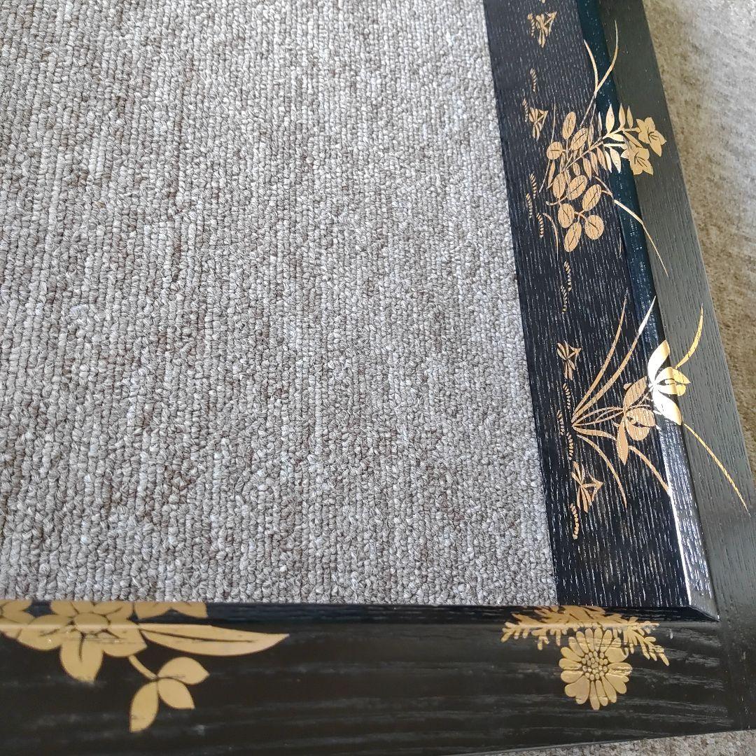 漆塗り金蒔絵（きんまきえ）炉縁／釜縁　草花文様（和風木製フレーム）