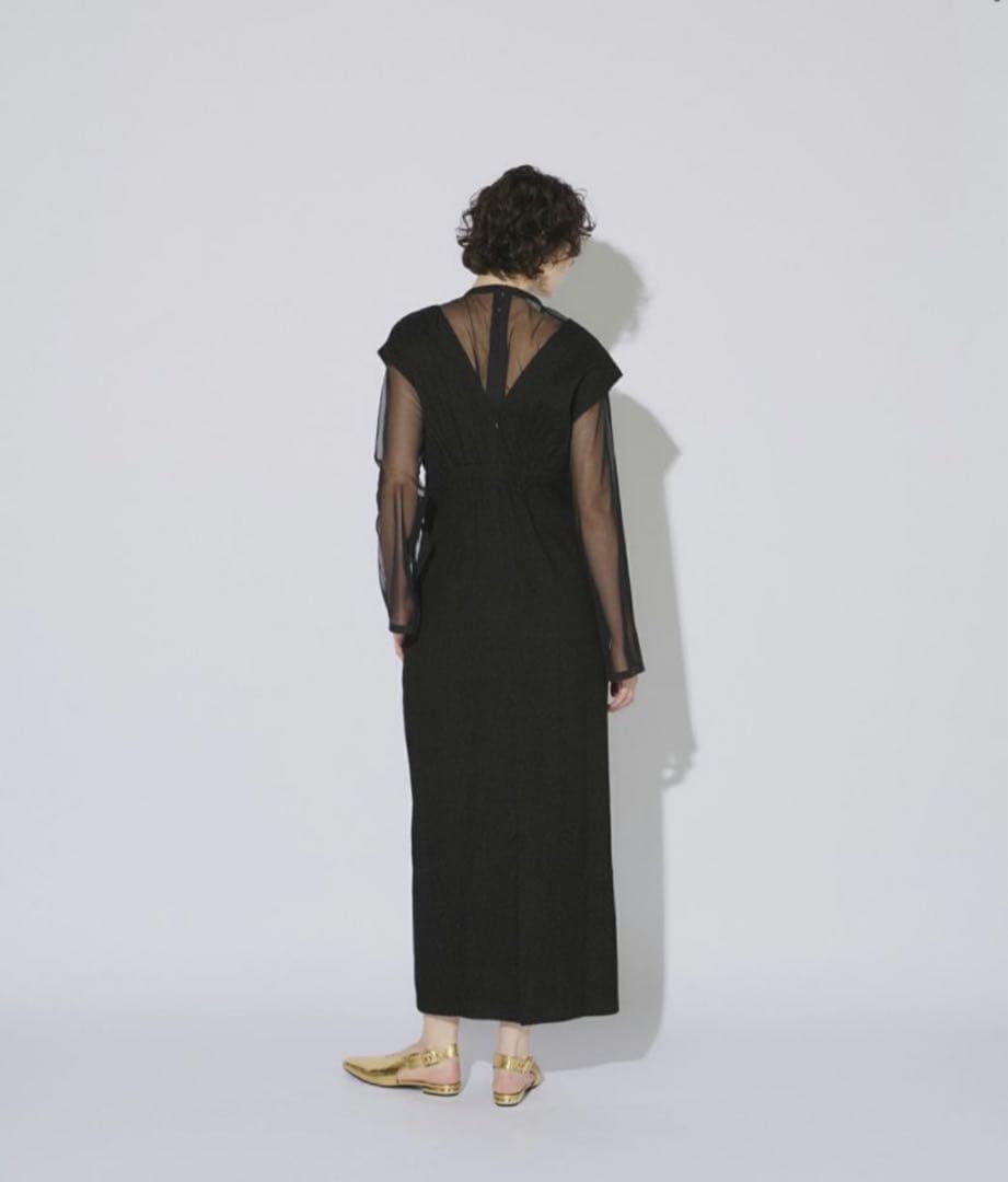 ANDRESDブラックレースパーティドレス