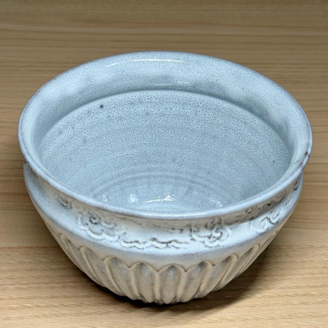 萩焼 十三代 坂田 泥華 菊 建水 山口県指定無形文化財 茶道具 共箱 栞