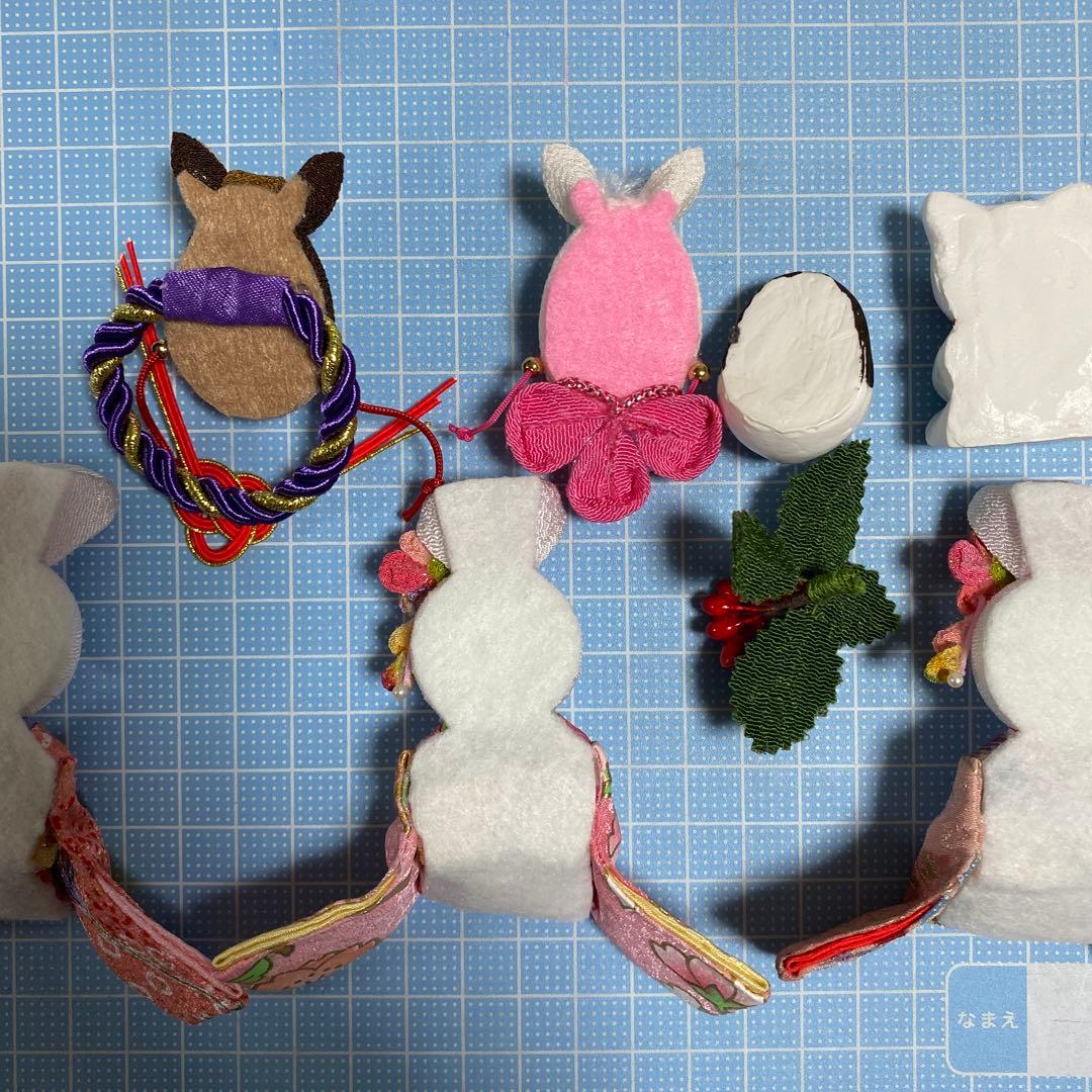 し*ん様 つまみ細工パーツ　粘土パーツ正月飾り　No.678