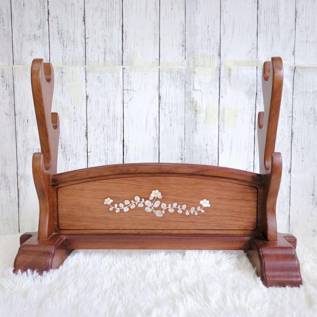 刀掛け　刀置き　螺鈿　3本　武具