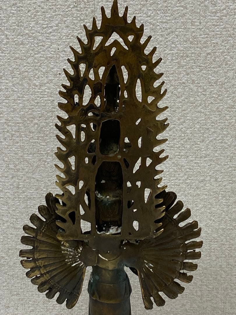 3-2331 十一面千手千眼観世音菩薩　黄銅　病気平癒 災難除け　延命長寿