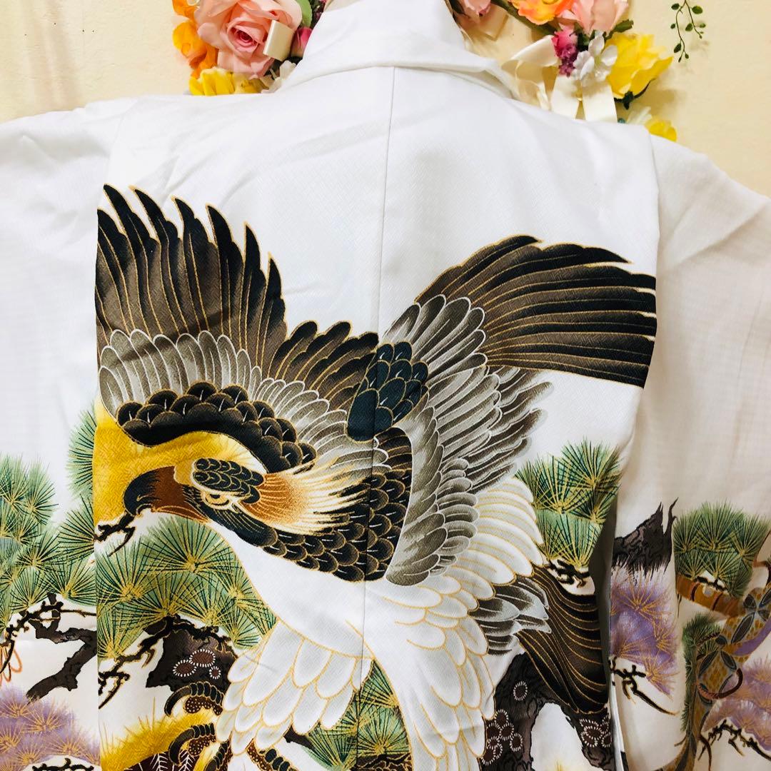 七五三　男の子‼️着物・羽織・袴⭐︎完全フルセット⭐︎鷹金彩煌びやか極めてる銘品