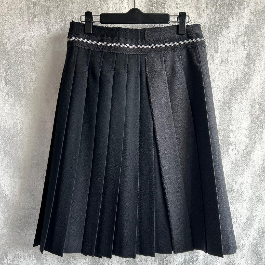 トリココムデギャルソン ウール 巻きプリーツスカート 膝丈　Sサイズ