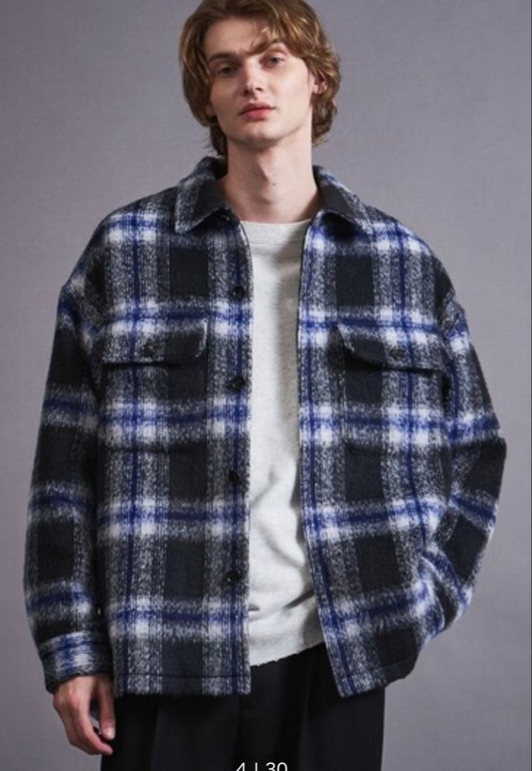 未使用モンキータイム　オンブレチェック　フリースメルトンCPO シャツジャケット