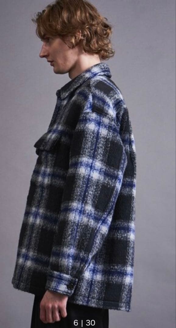 未使用モンキータイム　オンブレチェック　フリースメルトンCPO シャツジャケット