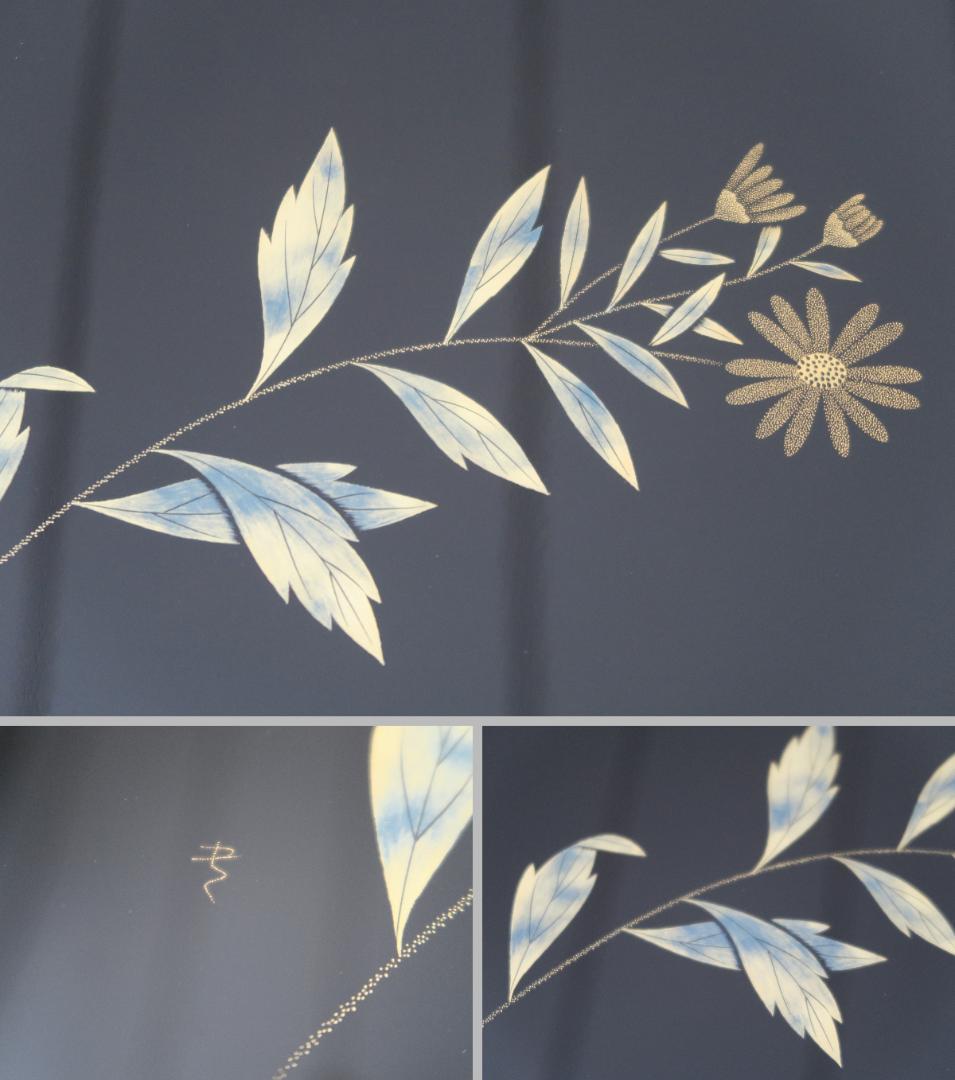 【輪島塗】卓上膳 名匠五作家 絵替蒔絵 十三寸 天然木 五客揃 半月盆 共箱