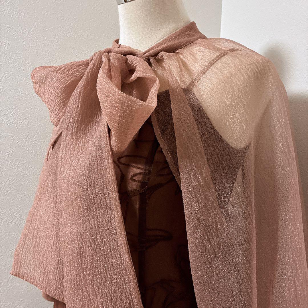 kanaカナ　nianaブラウン　ボウタイリボンボレロキャミワンピセットドレス