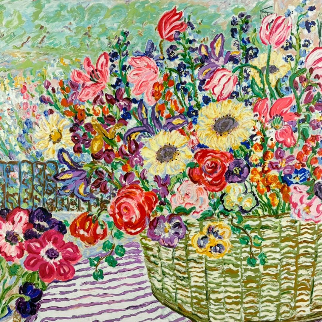 レスリー・セイヤー「ガーデン・ロマンス」シルクスクリーン 大作 直筆サイン入