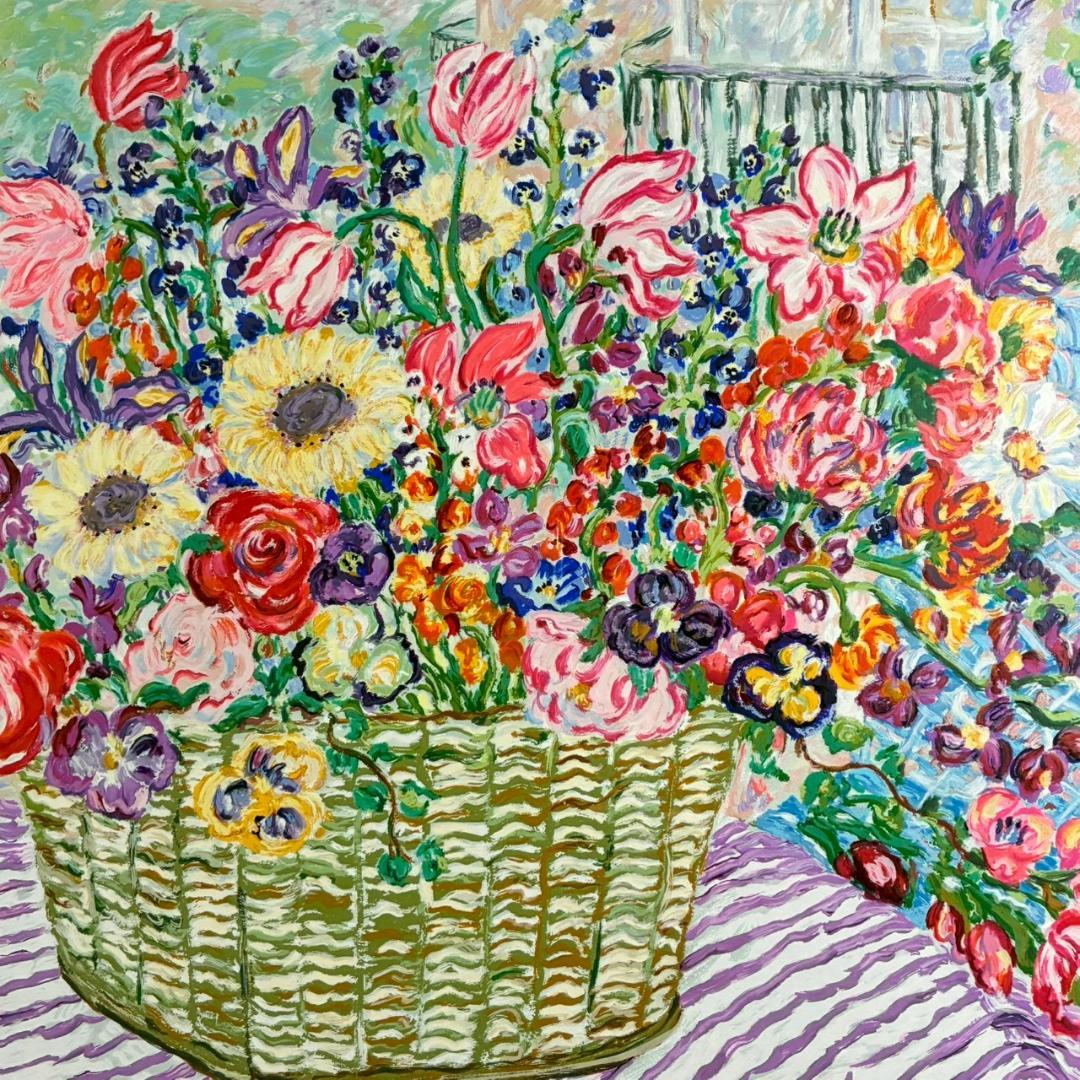 レスリー・セイヤー「ガーデン・ロマンス」シルクスクリーン 大作 直筆サイン入