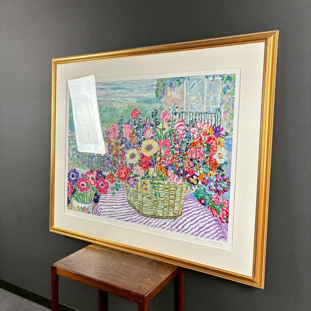 レスリー・セイヤー「ガーデン・ロマンス」シルクスクリーン 大作 直筆サイン入