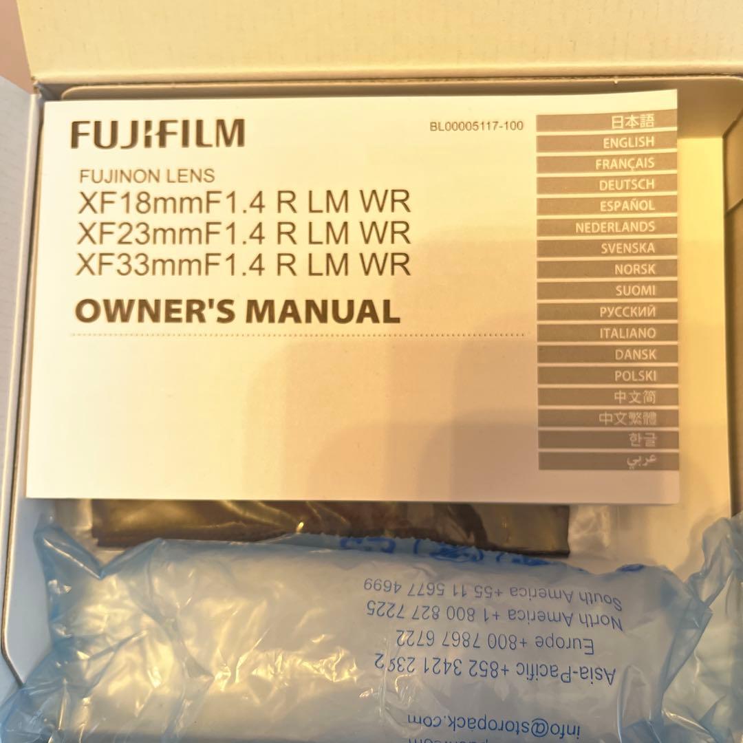 Fujifilm XF33mmF1.4 R LM WR レンズ