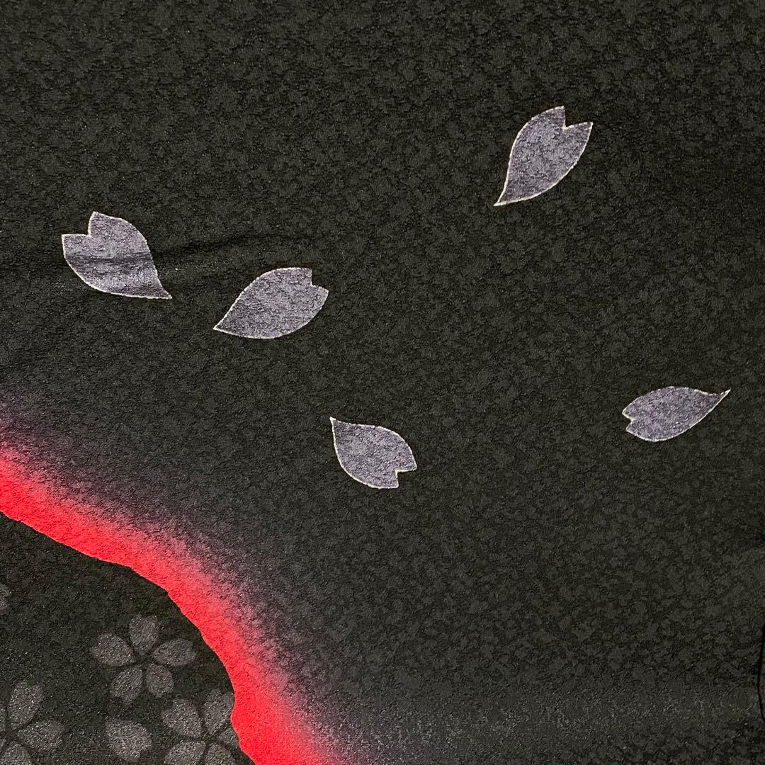 D845 振袖　一蔵コレクション　金駒刺繍　黒地　正絹　着物　袷　極美品